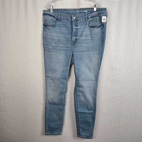 Old Navy Rockstar Super Skinny Jeans Women's 20 - 24 Blue Extra High Rise NWT - Picture 1 of 16